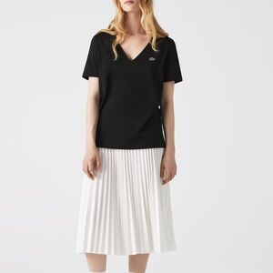 Lacoste Black V-Neck Women's Top